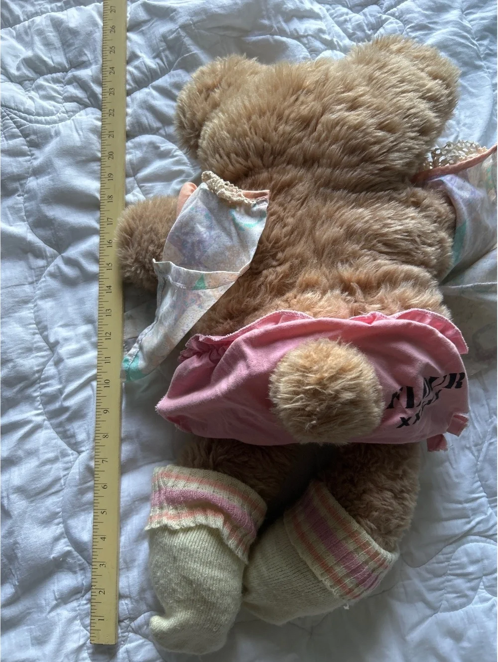 Furkins Vintage Stuffed Bear Doll in Dress and Socks